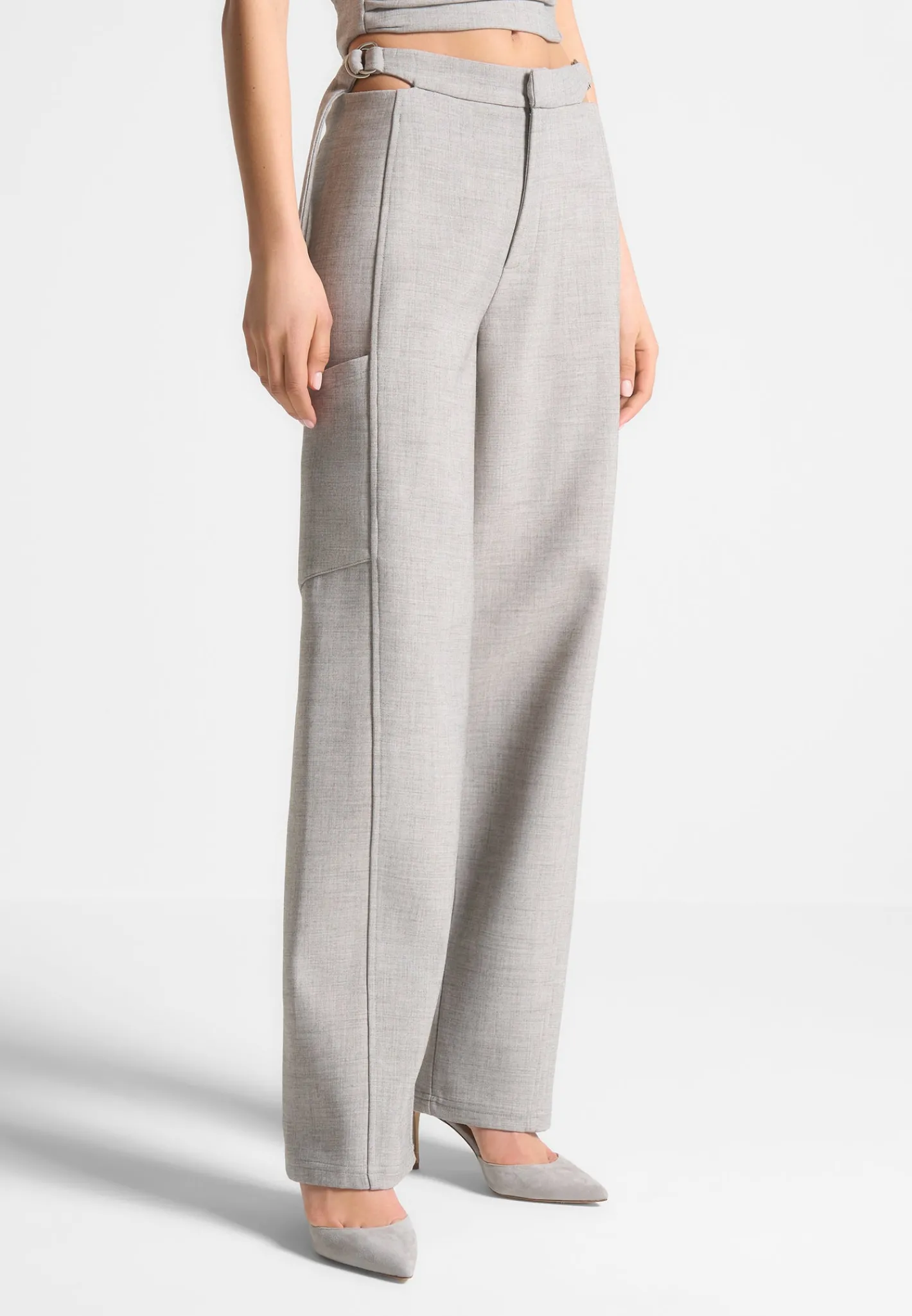 Cut Out Melange Tailored Trousers -^Manière De Voir Hot