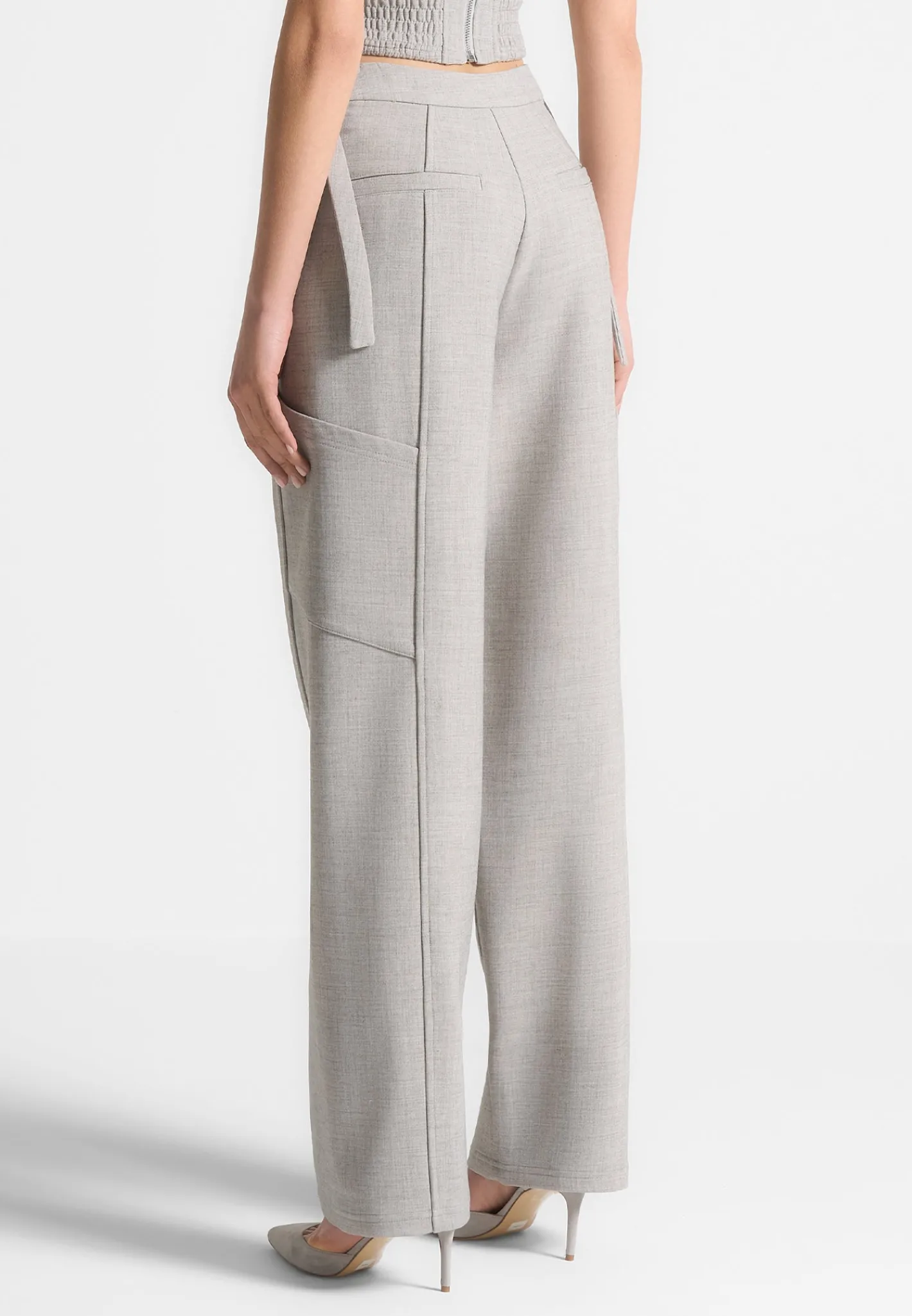 Cut Out Melange Tailored Trousers -^Manière De Voir Hot