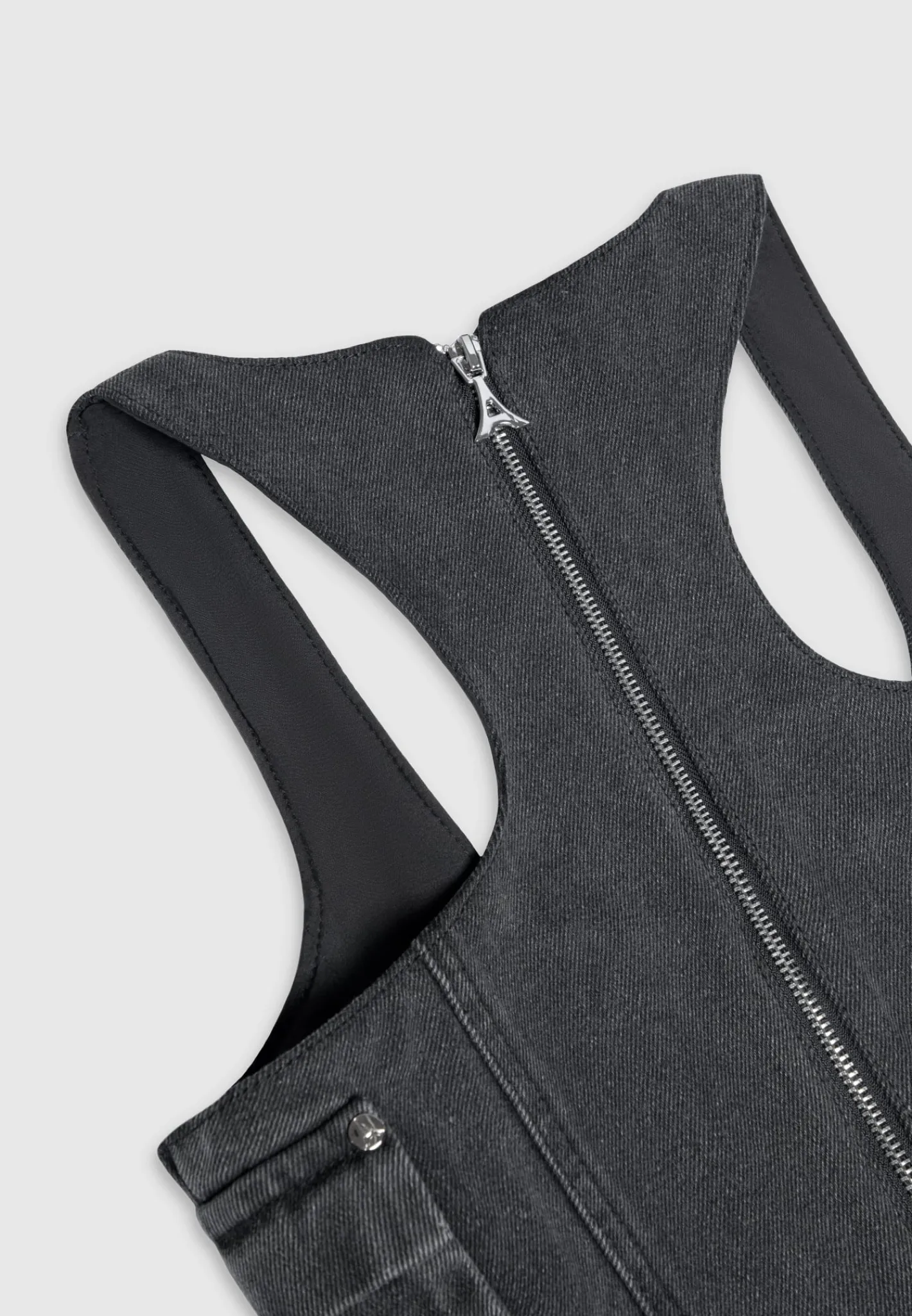 Denim Cargo Corset Top - Washed Black^Manière De Voir New