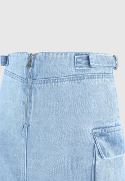 Denim Cargo Mini Skirt - Mid Blue^Manière De Voir Sale