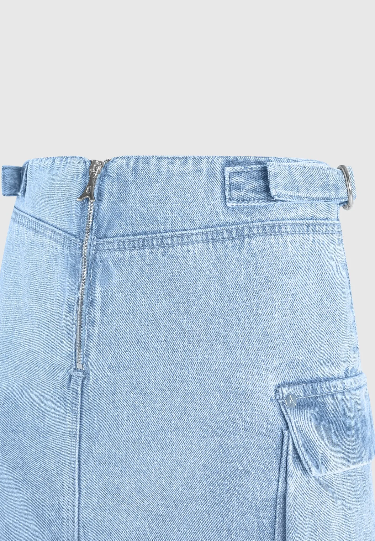 Denim Cargo Mini Skirt - Mid Blue^Manière De Voir Sale