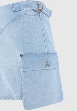 Denim Cargo Mini Skirt - Mid Blue^Manière De Voir Sale