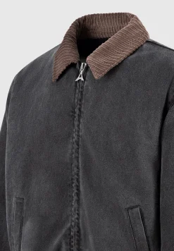 Denim Padded Cropped Bomber Jacket - Washed Grey^Manière De Voir Hot