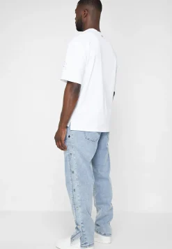 Denim Popper Cargo Pants - Stonewash^Manière De Voir Clearance