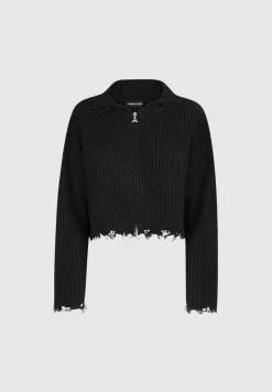 Distressed Chunky Knit Hoodie -^Manière De Voir Hot