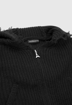 Distressed Chunky Knit Hoodie -^Manière De Voir Hot
