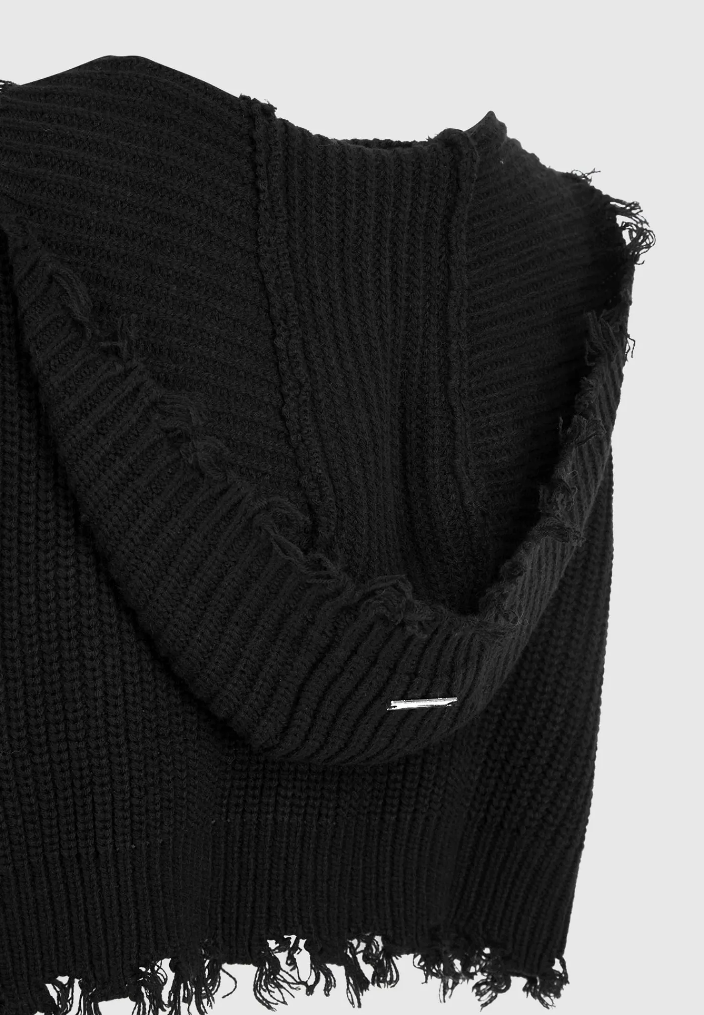 Distressed Chunky Knit Hoodie -^Manière De Voir Hot