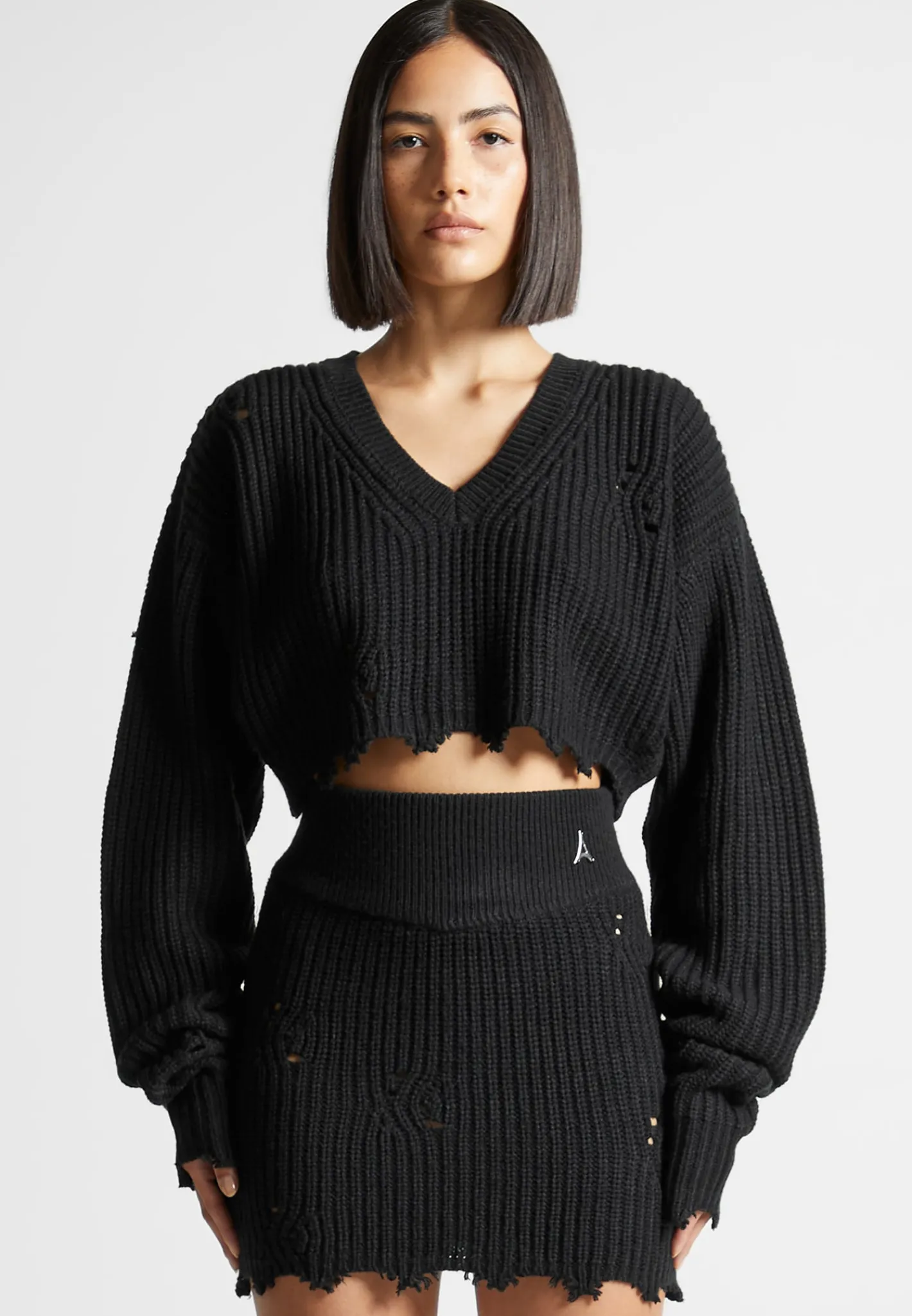 Distressed Knit Crop Jumper -^Manière De Voir Hot