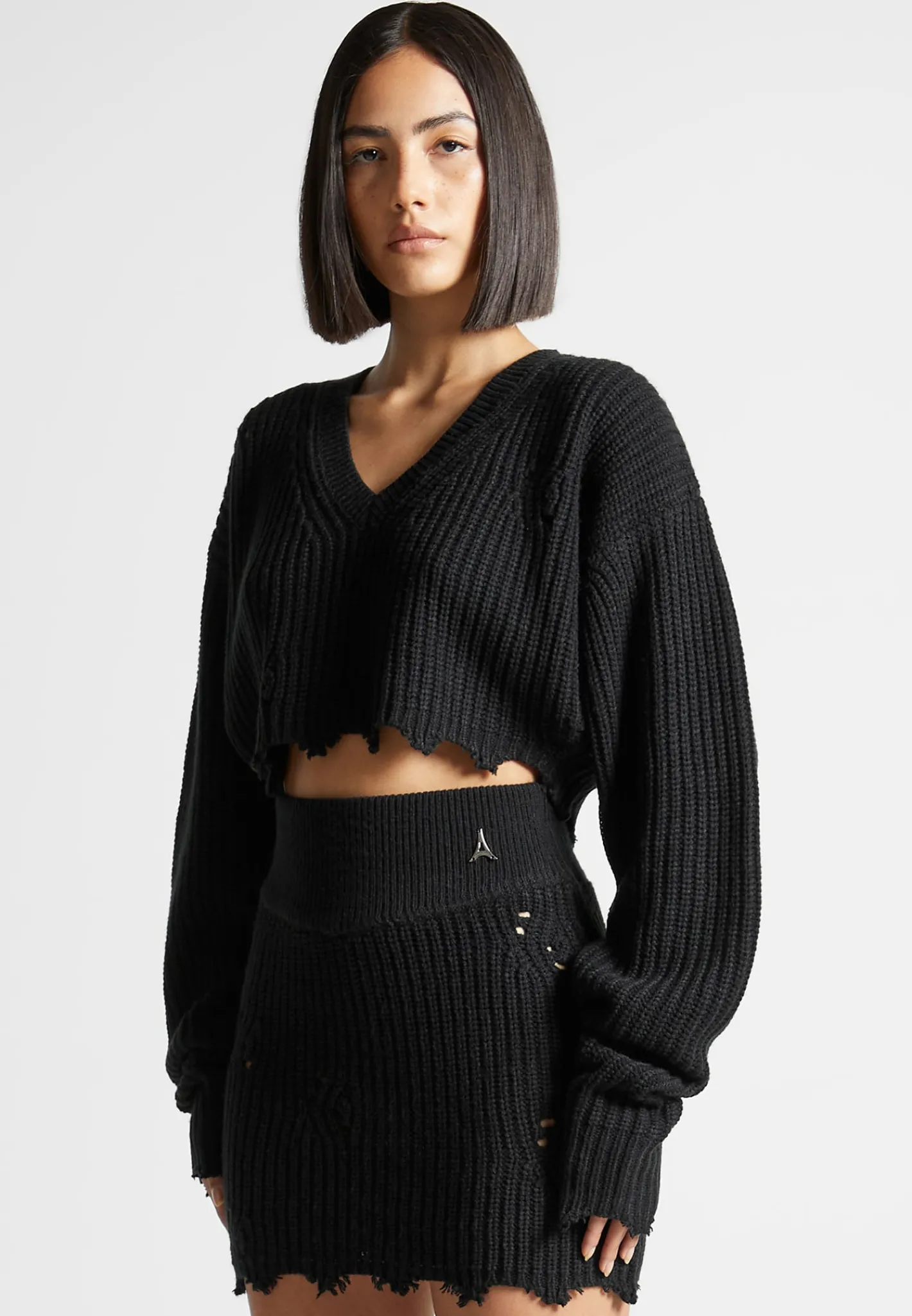 Distressed Knit Crop Jumper -^Manière De Voir Hot