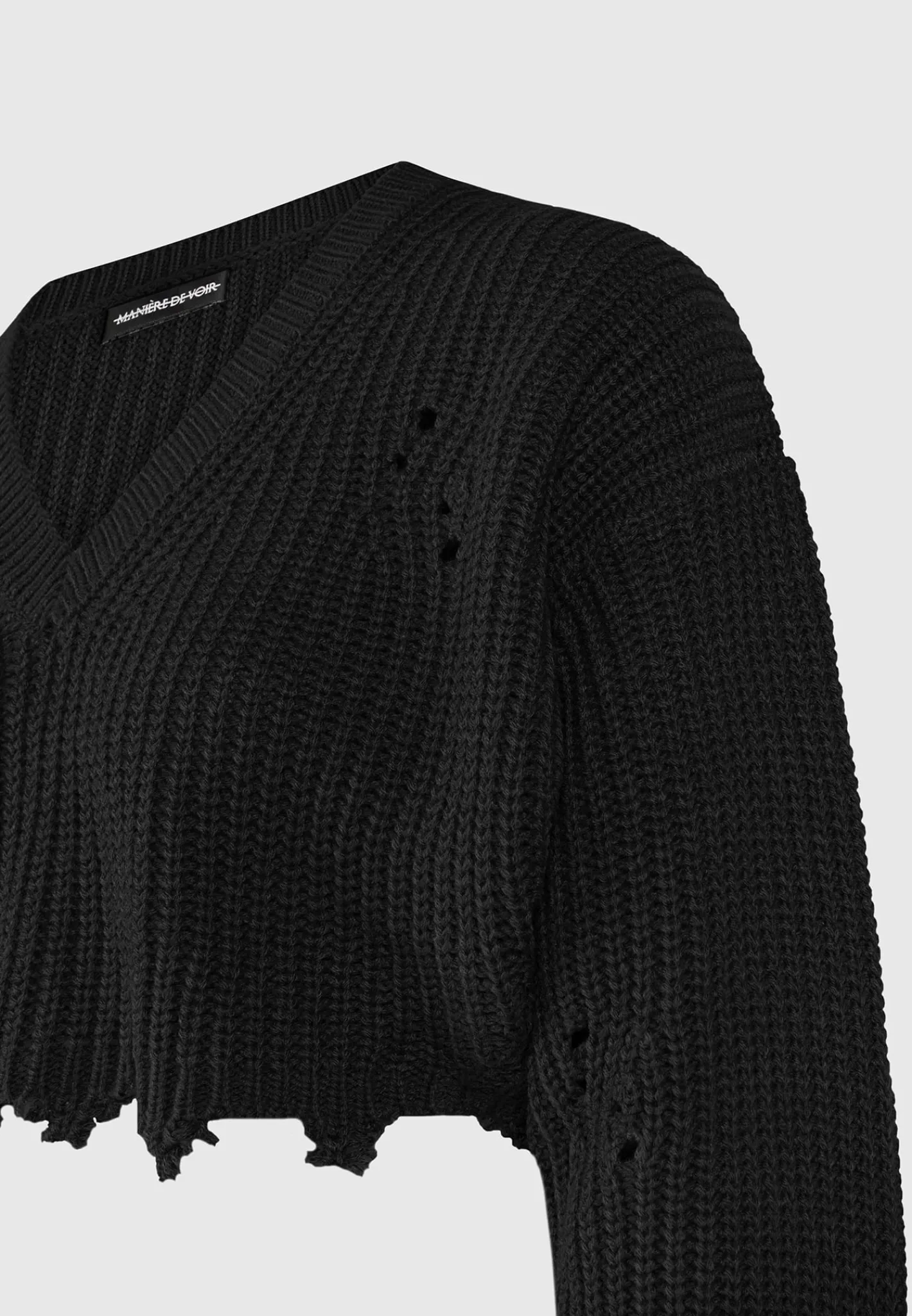Distressed Knit Crop Jumper -^Manière De Voir Hot