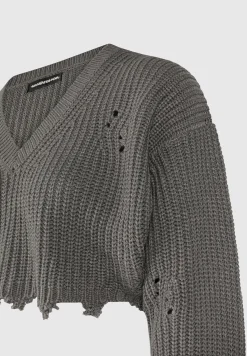 Distressed Knit Crop Jumper -^Manière De Voir Best