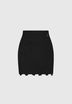 Distressed Knit Mini Skirt -^Manière De Voir Online