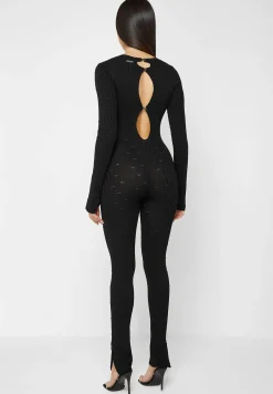Distressed Knitted Cut Out Jumpsuit -^Manière De Voir Fashion