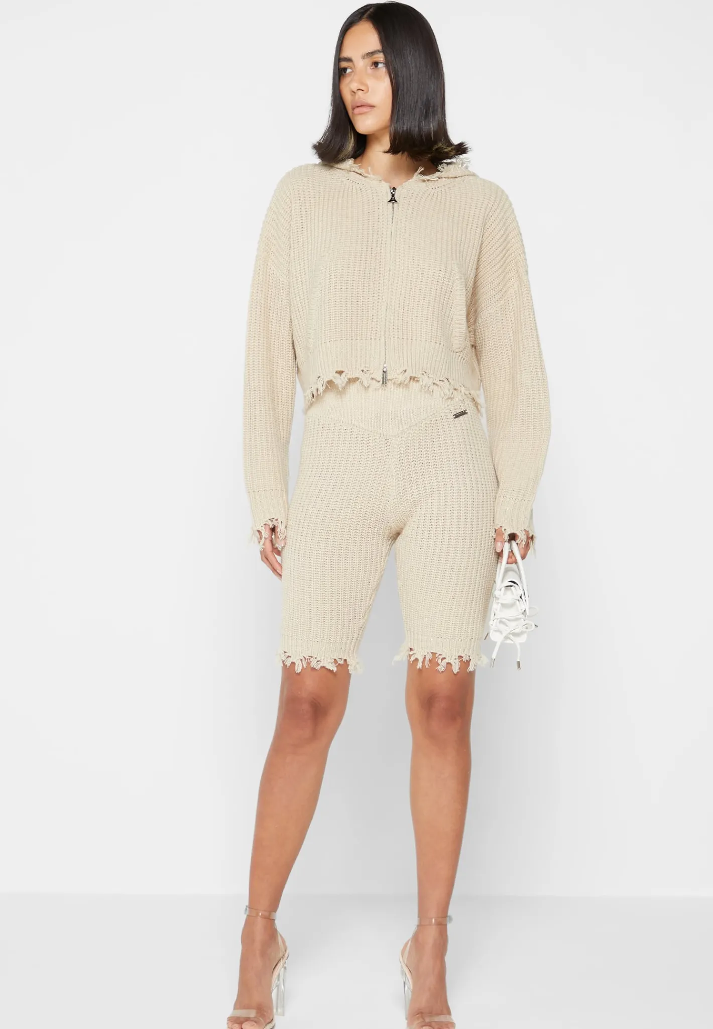 Distressed Knitted Cycling Shorts -^Manière De Voir New