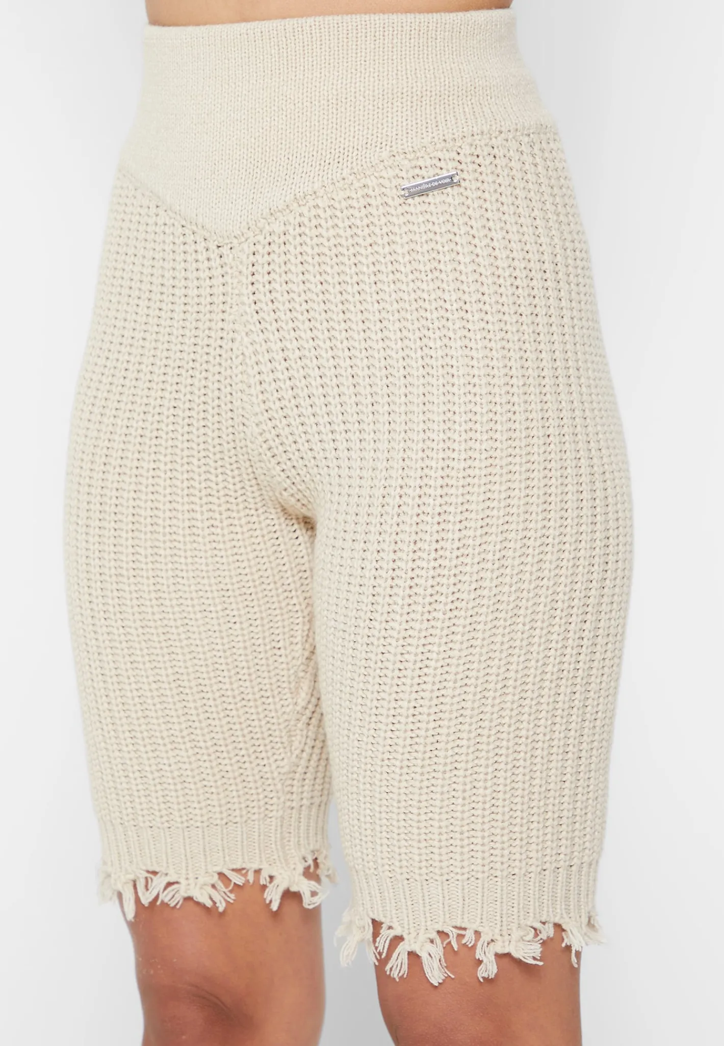 Distressed Knitted Cycling Shorts -^Manière De Voir New