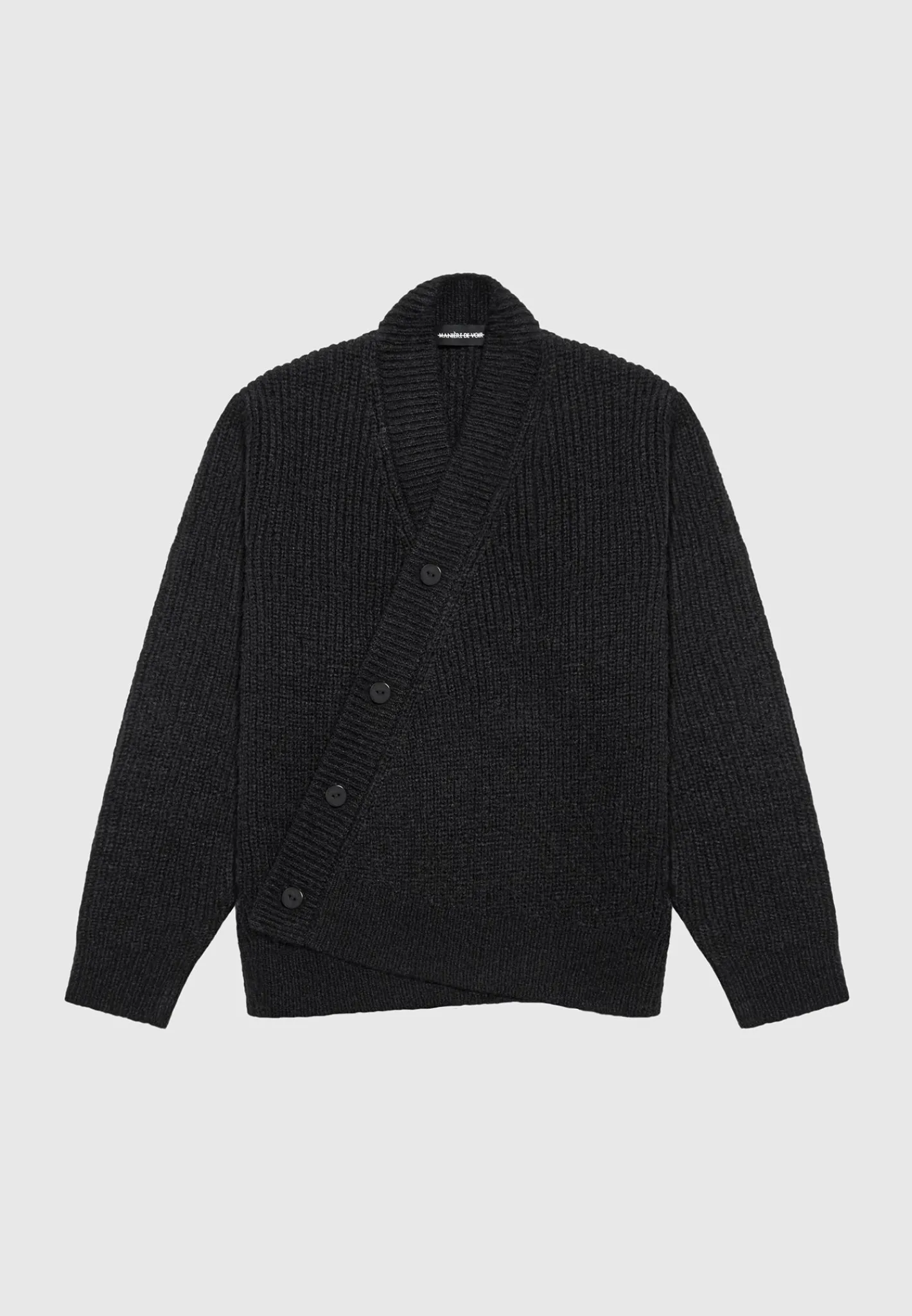 Double Breasted Brushed Knit Cardigan -^Manière De Voir Fashion
