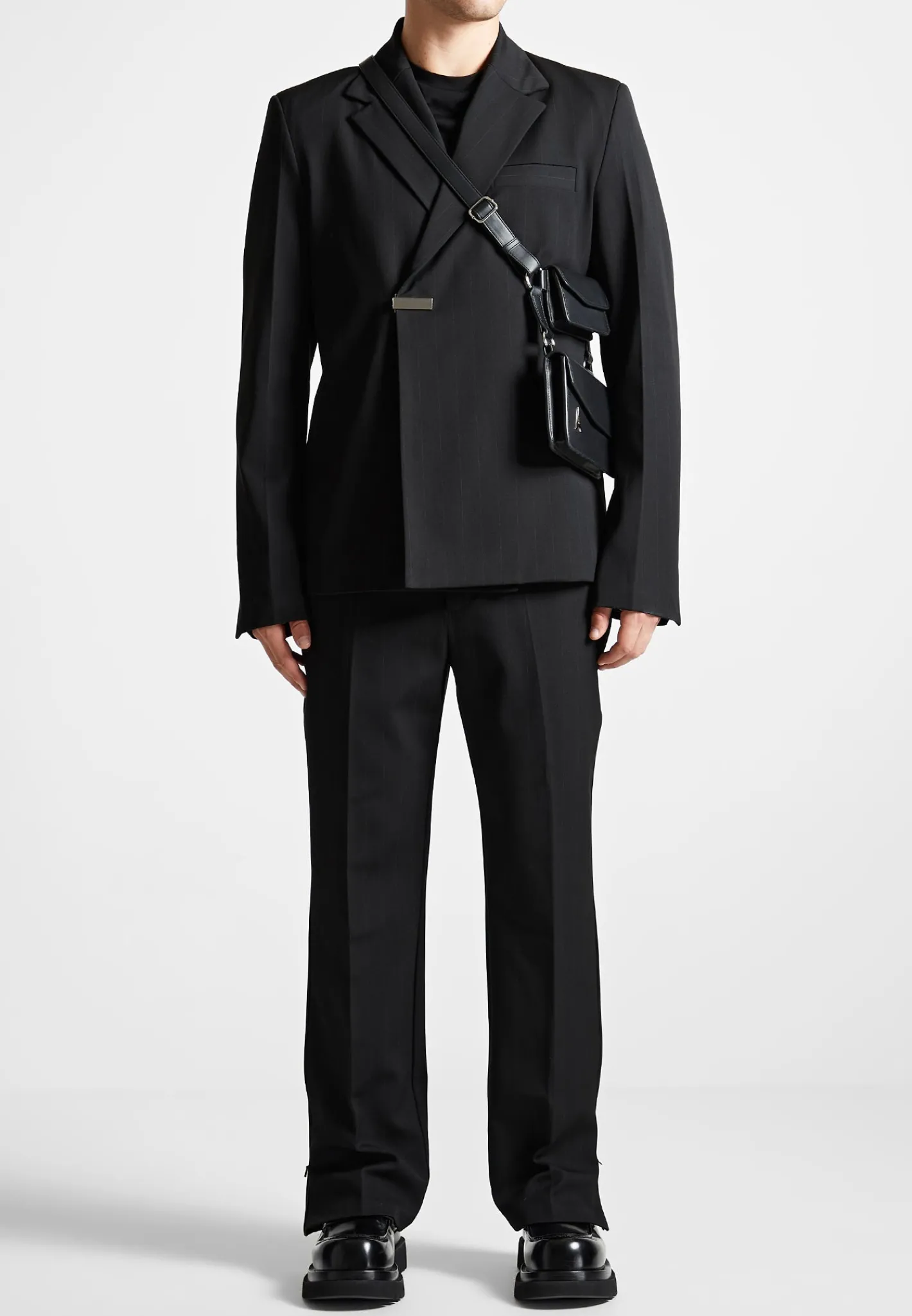 Double Breasted Pinstripe Suit Jacket -^Manière De Voir New