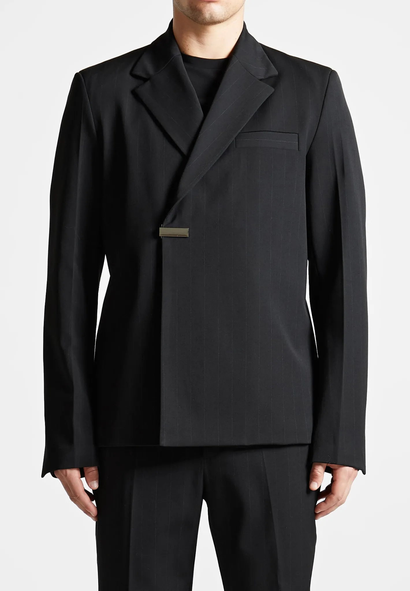 Double Breasted Pinstripe Suit Jacket -^Manière De Voir New