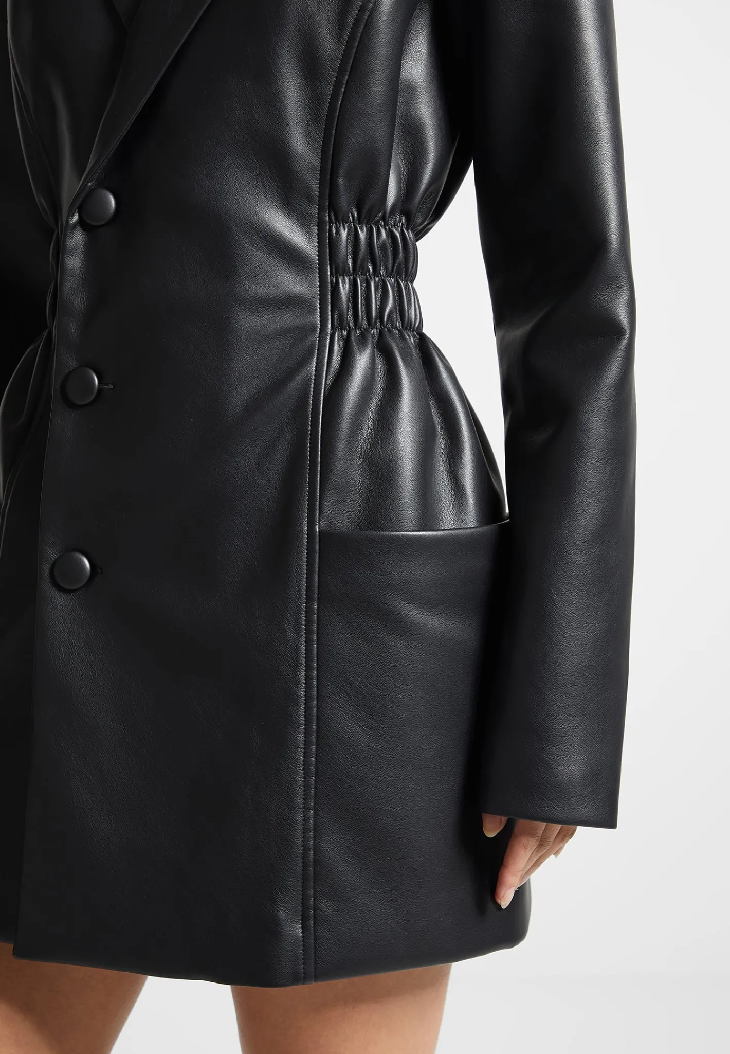 Double Breasted Vegan Leather Blazer Dress -^Manière De Voir Outlet