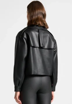 Double Breasted Vegan Leather Biker Jacket -^Manière De Voir Clearance