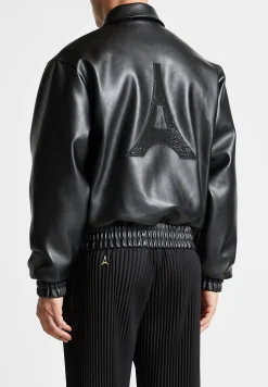 Eiffel Rhinestone Varsity Jacket -^Manière De Voir Fashion