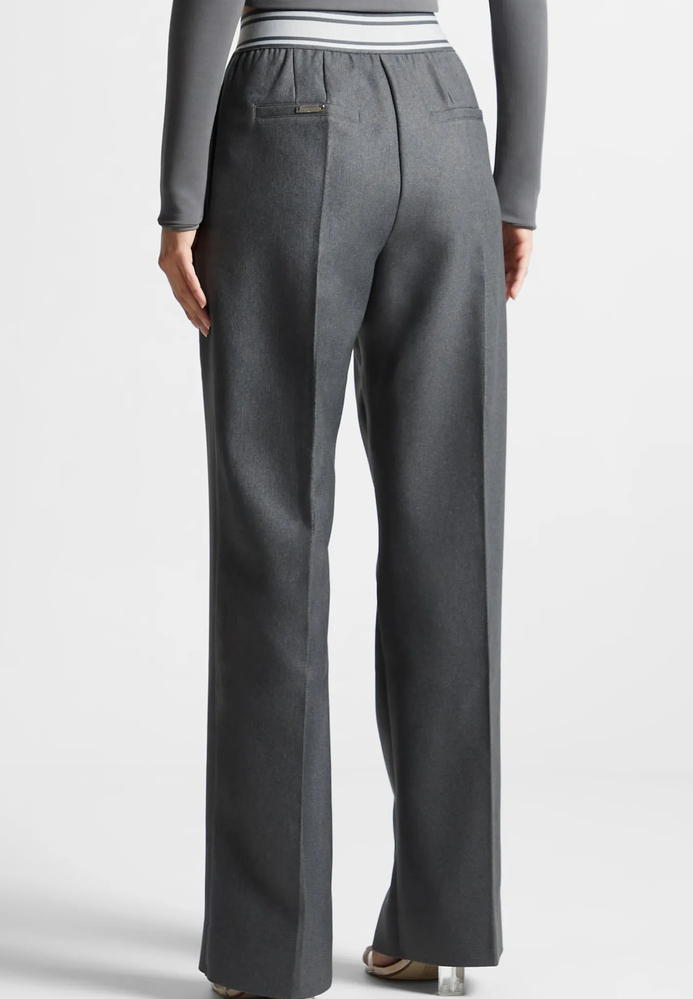 Elasticated Signature Pleated Trousers - Dark Grey^Manière De Voir Sale