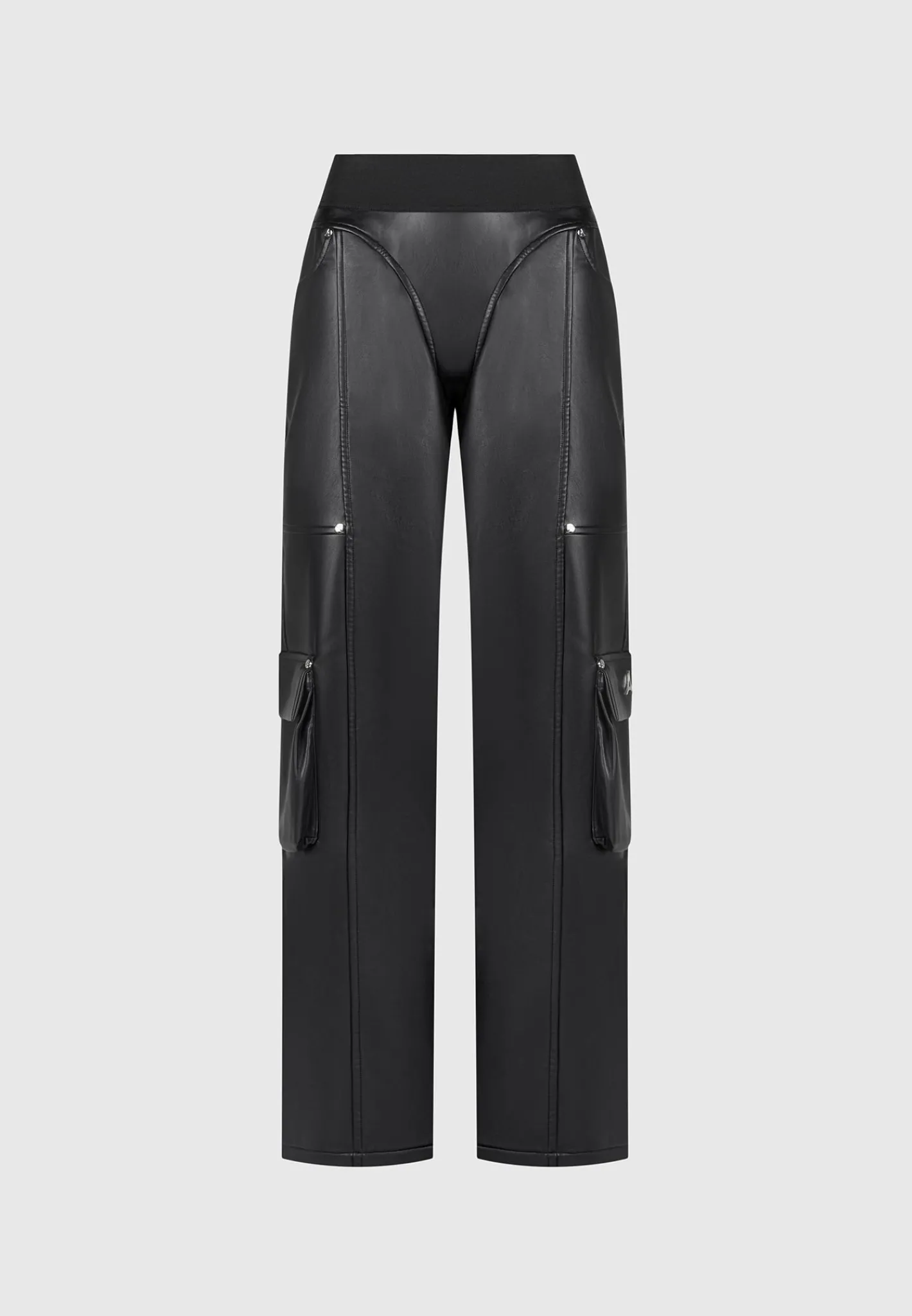 Elasticated Waist Vegan Leather Cargo Trousers -^Manière De Voir Discount
