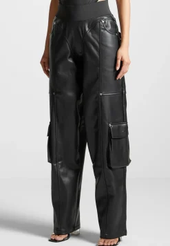 Elasticated Waist Vegan Leather Cargo Trousers -^Manière De Voir Discount