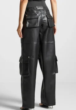 Elasticated Waist Vegan Leather Cargo Trousers -^Manière De Voir Discount