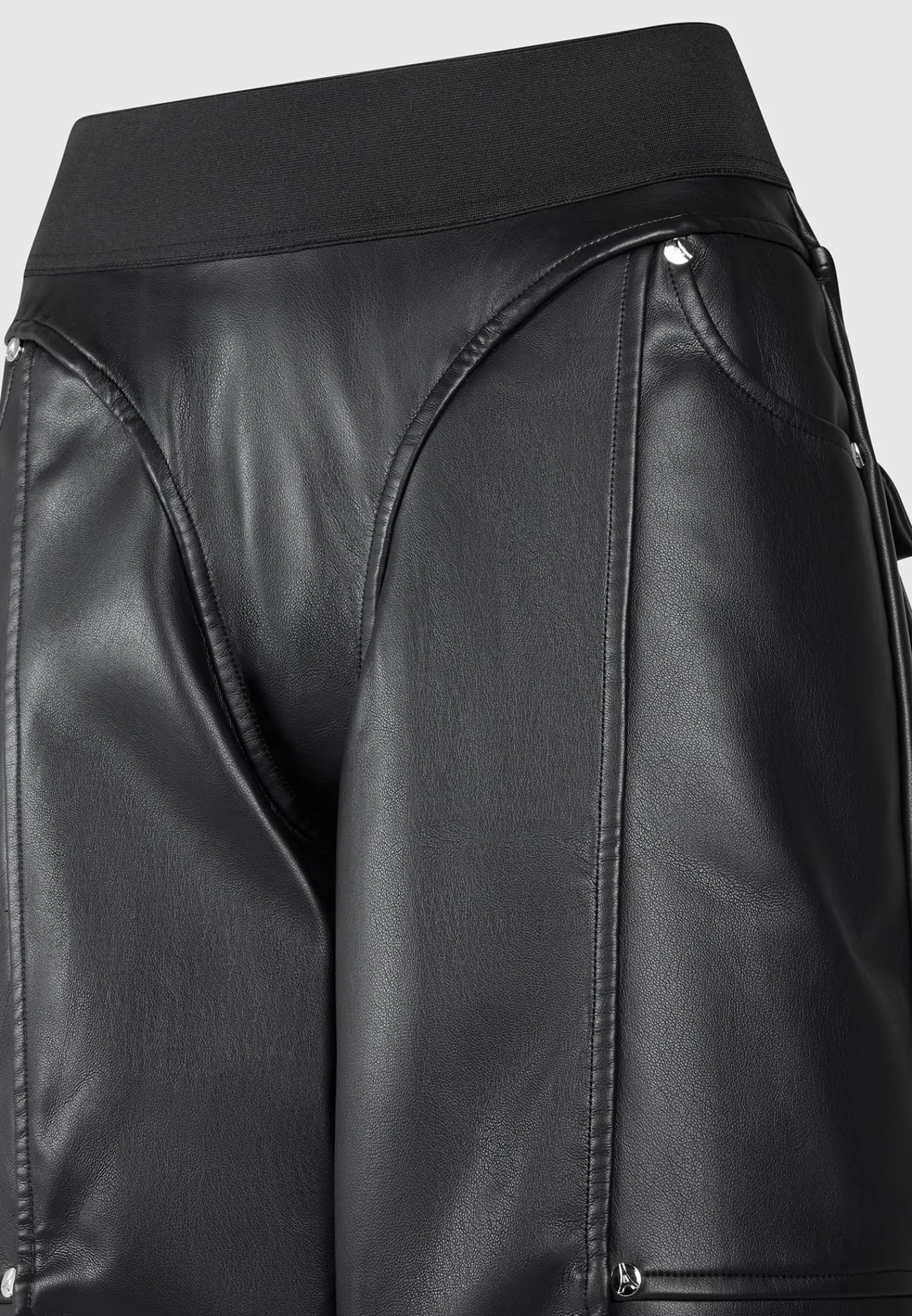 Elasticated Waist Vegan Leather Cargo Trousers -^Manière De Voir Discount