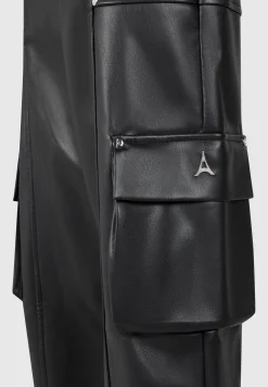 Elasticated Waist Vegan Leather Cargo Trousers -^Manière De Voir Discount
