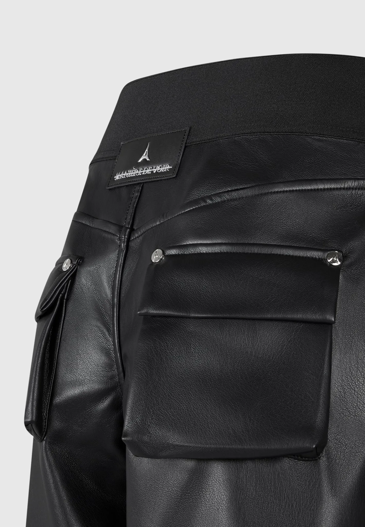 Elasticated Waist Vegan Leather Cargo Trousers -^Manière De Voir Discount