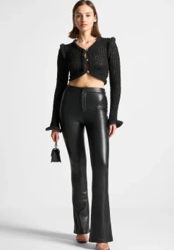 Flared Sleeve Textured Knit Cardigan -^Manière De Voir Outlet