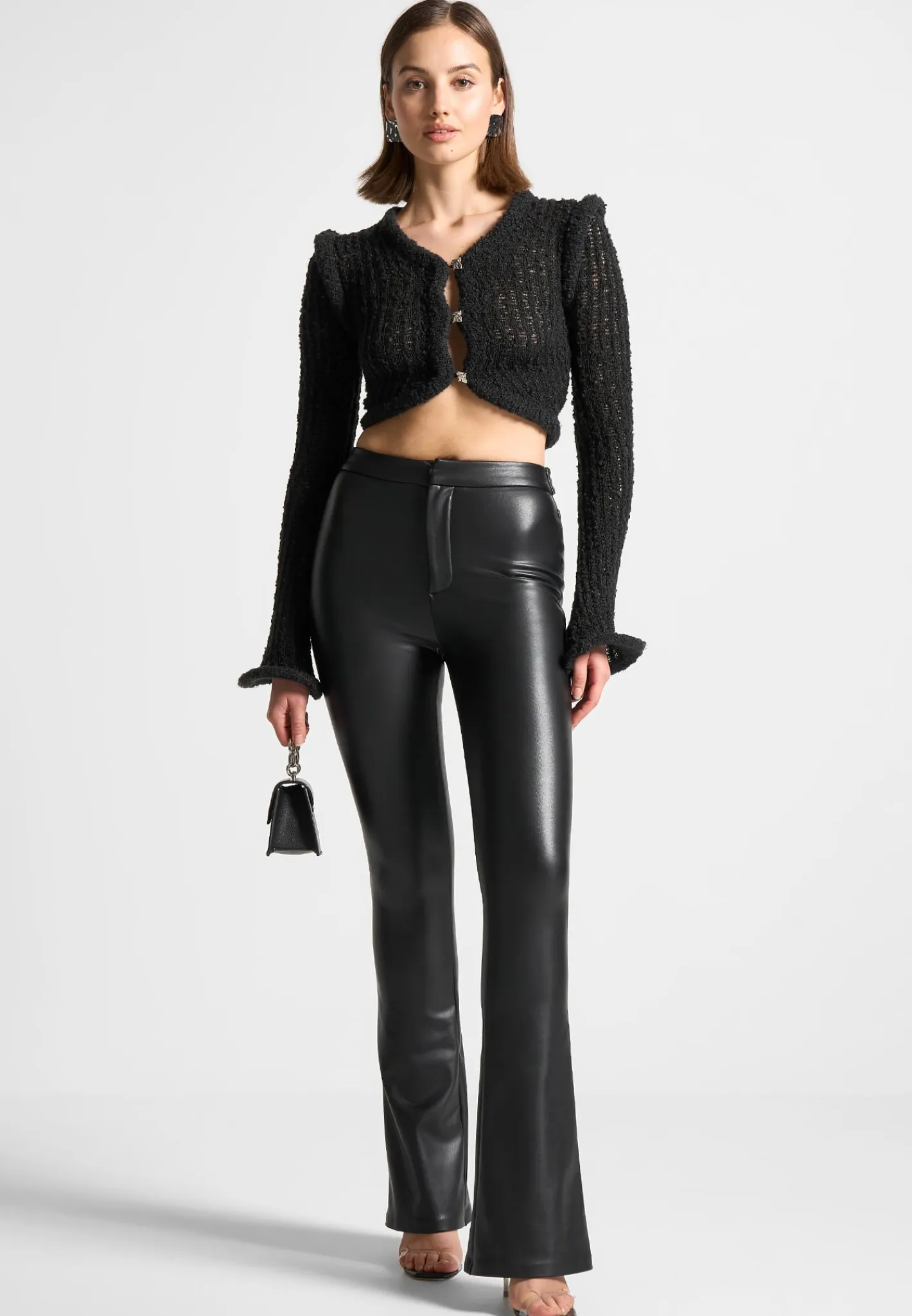 Flared Sleeve Textured Knit Cardigan -^Manière De Voir Outlet
