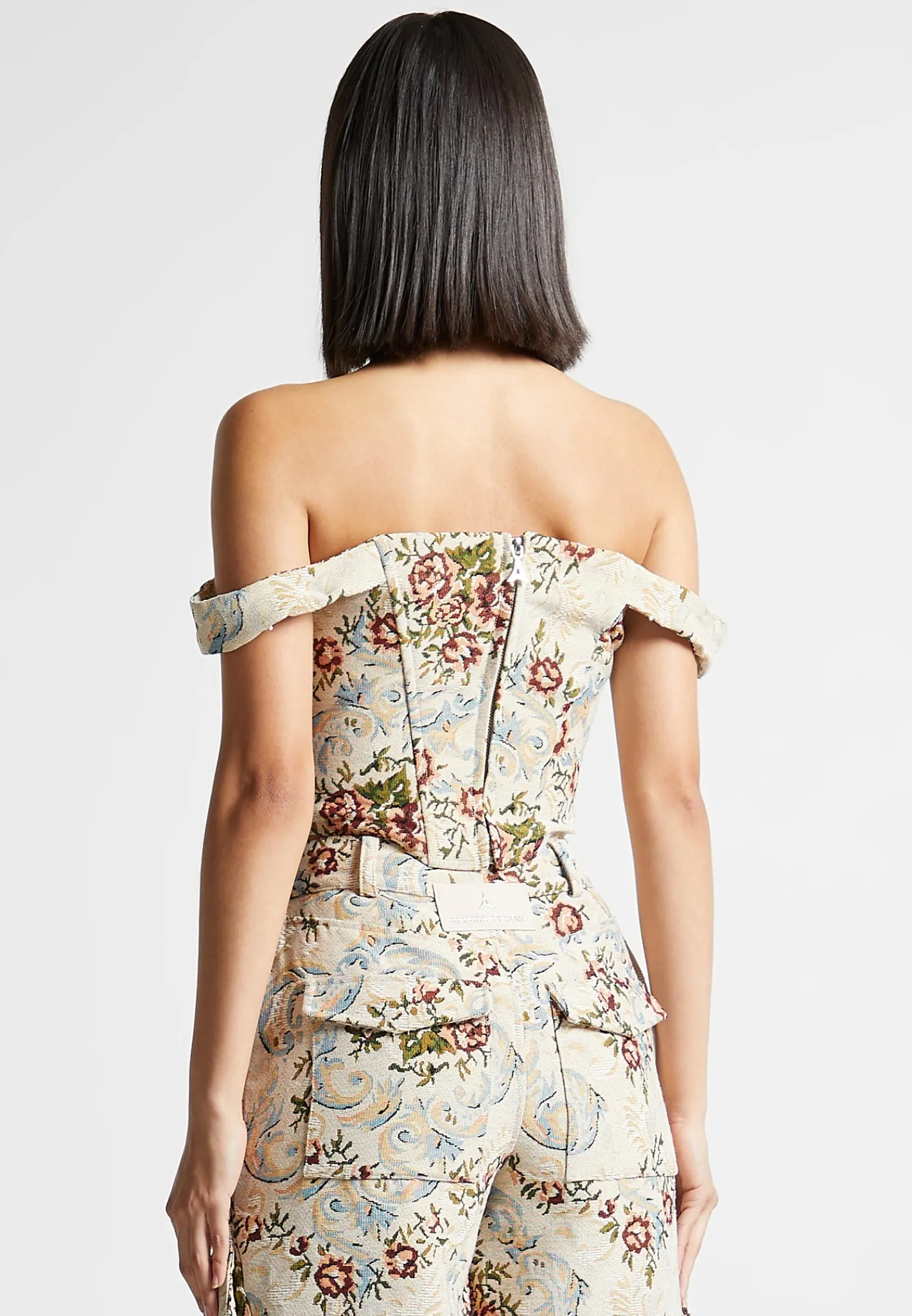 Floral Jacquard Bardot Corset Top -^Manière De Voir Best