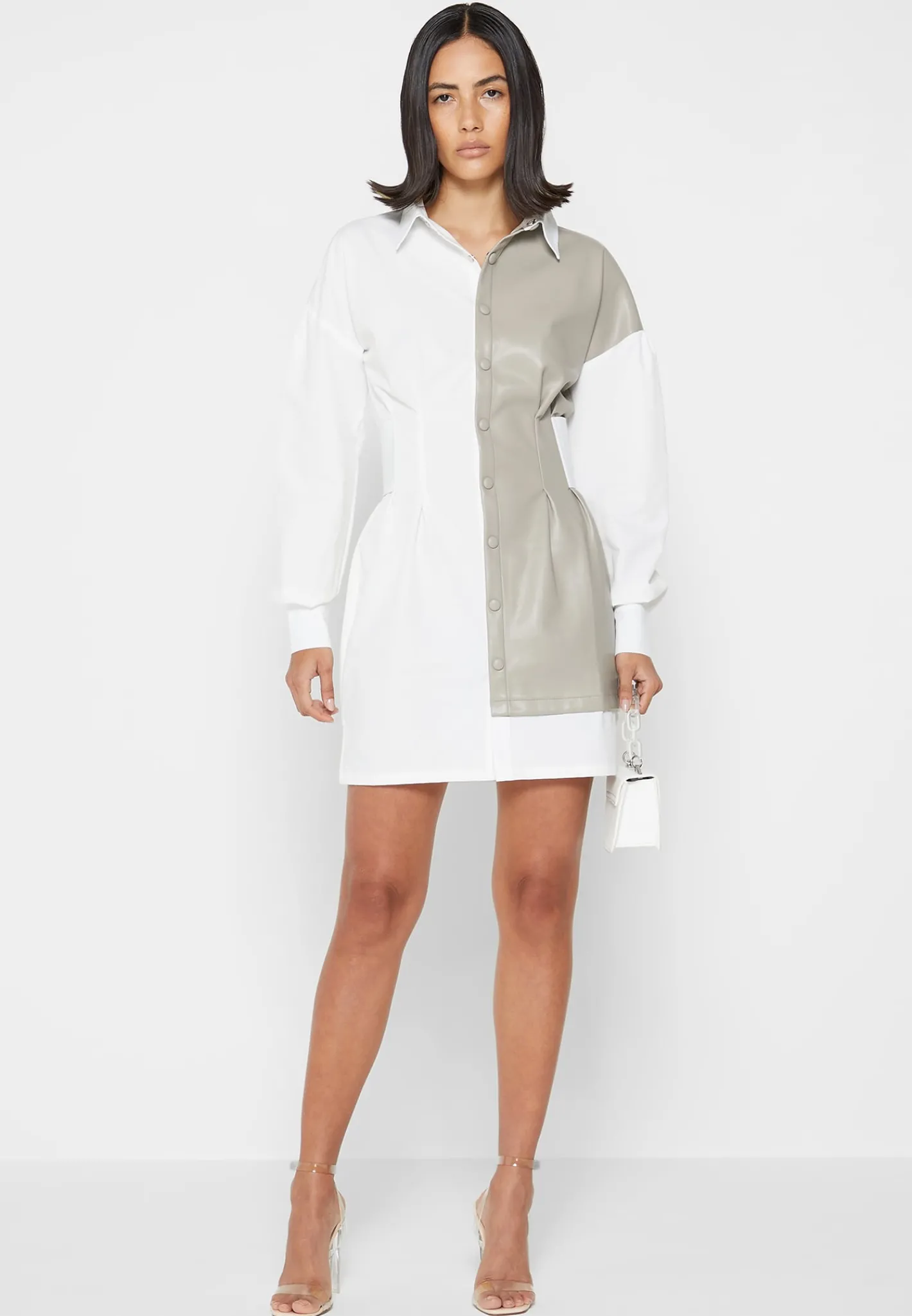 Half Vegan Leather Shirt Dress -^Manière De Voir Online