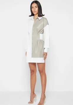 Half Vegan Leather Shirt Dress -^Manière De Voir Online