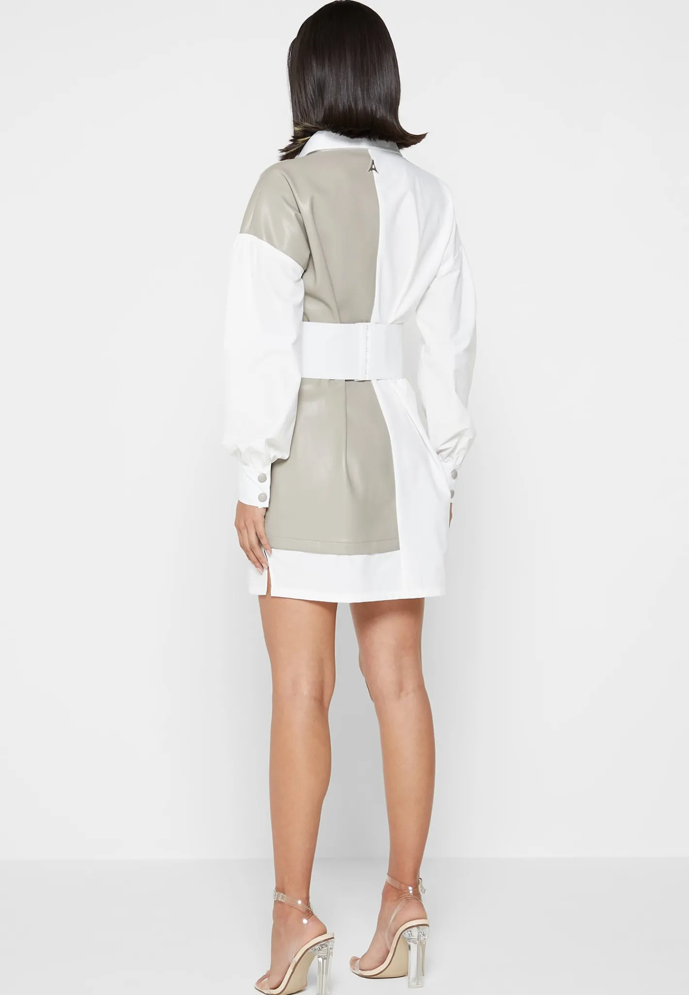Half Vegan Leather Shirt Dress -^Manière De Voir Online