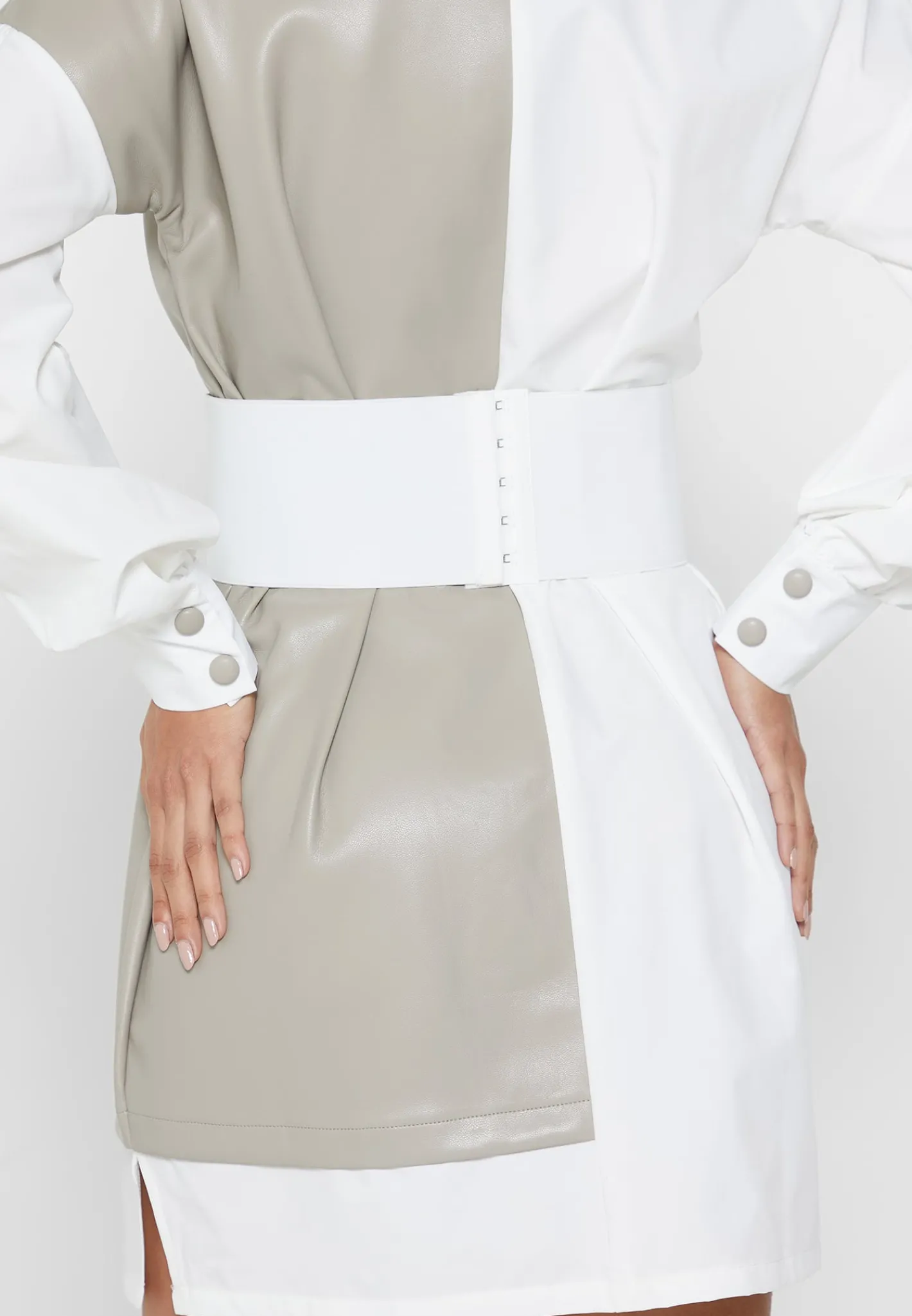 Half Vegan Leather Shirt Dress -^Manière De Voir Online