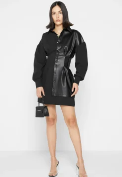 Half Vegan Leather Shirt Dress -^Manière De Voir Best