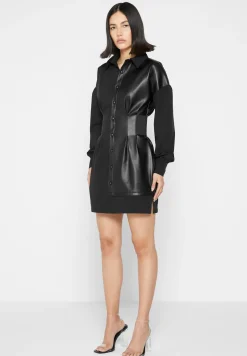 Half Vegan Leather Shirt Dress -^Manière De Voir Best