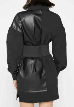 Half Vegan Leather Shirt Dress -^Manière De Voir Best