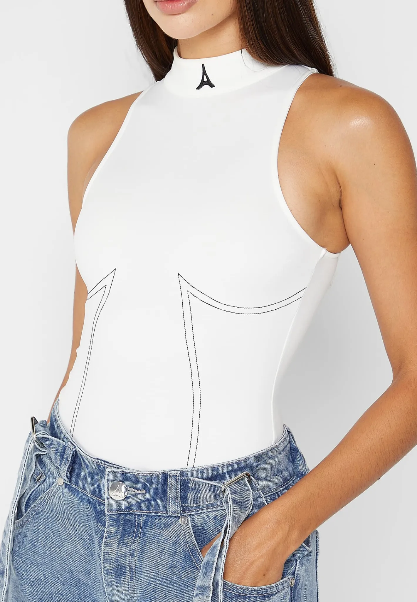 High Neck Racer Bodysuit -^Manière De Voir Sale