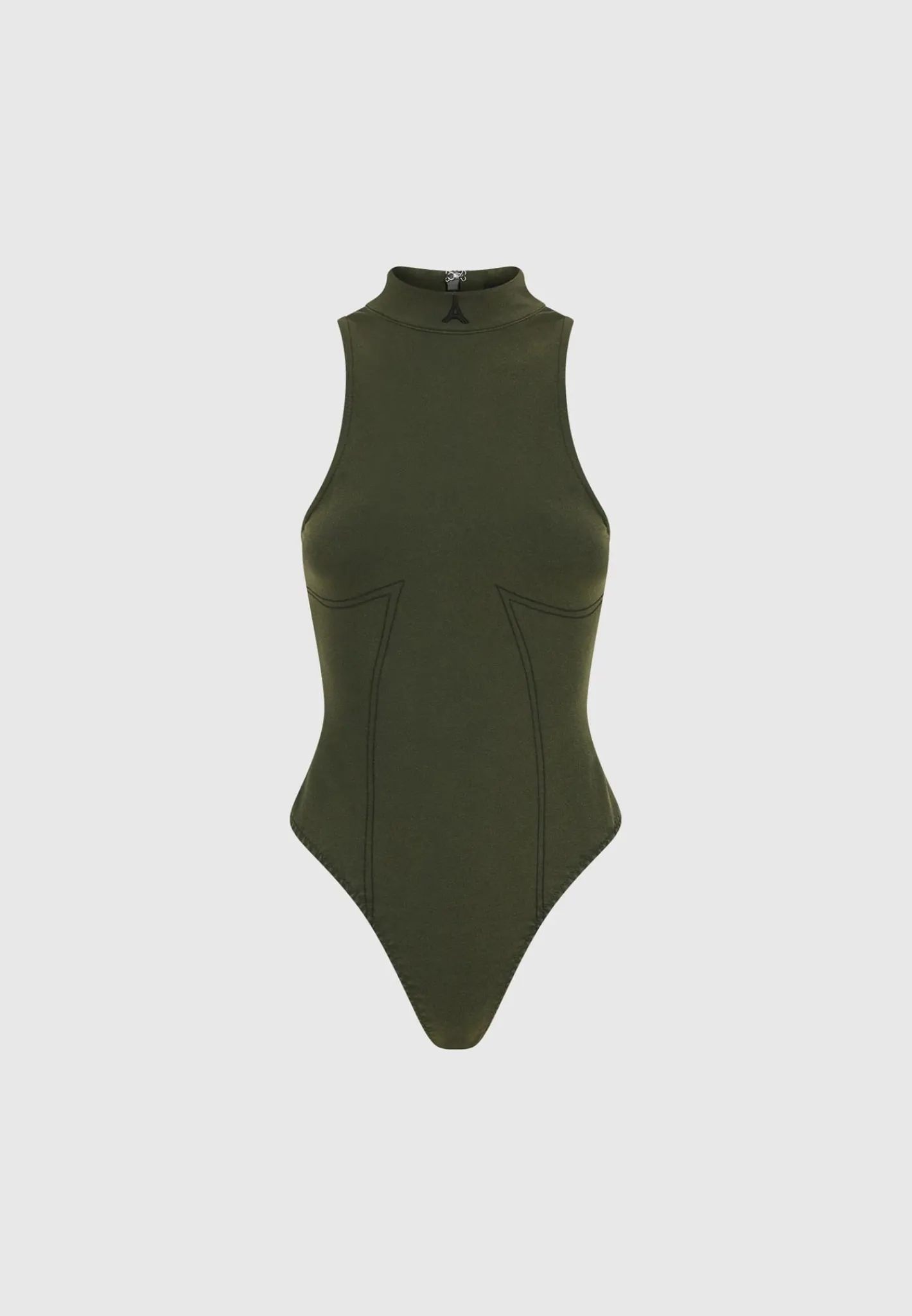 High Neck Racer Bodysuit - Washed Khaki^Manière De Voir Online