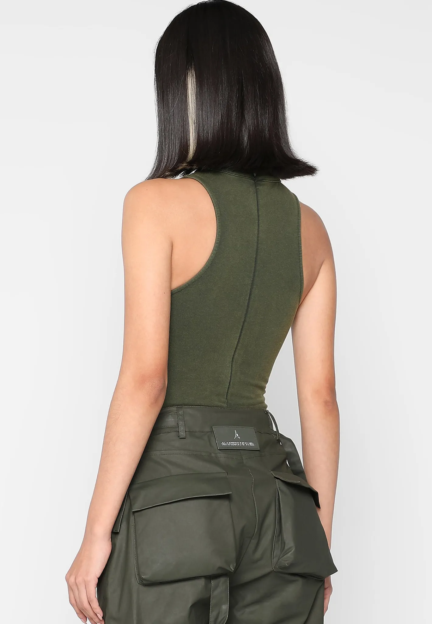 High Neck Racer Bodysuit - Washed Khaki^Manière De Voir Online