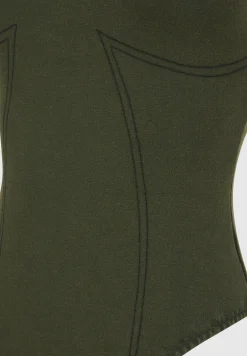High Neck Racer Bodysuit - Washed Khaki^Manière De Voir Online