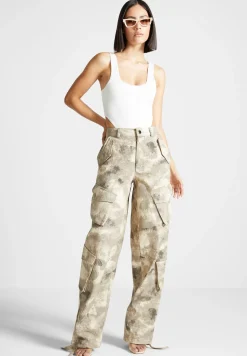 High Waisted Camo Cargo Pants - Beige^Manière De Voir Clearance