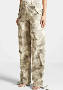 High Waisted Camo Cargo Pants - Beige^Manière De Voir Clearance