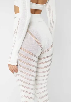 High Waisted Knitted Spiral Contour Leggings -^Manière De Voir New