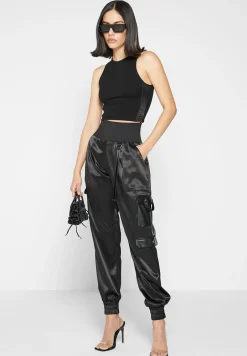 High Waisted Satin Cargo Trousers -^Manière De Voir Clearance